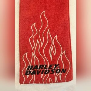 Harley-Davidson Red Fleece Unisex Scarf with Flame Design